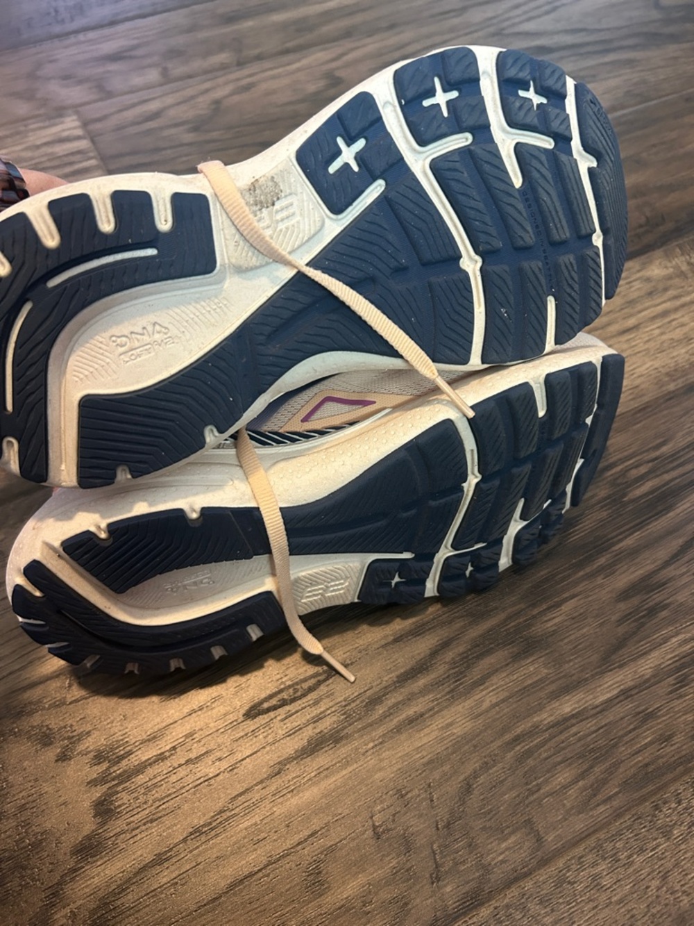 Brooks Women's Peach, Navy and Purple Running Shoes - Picture 4 of 5